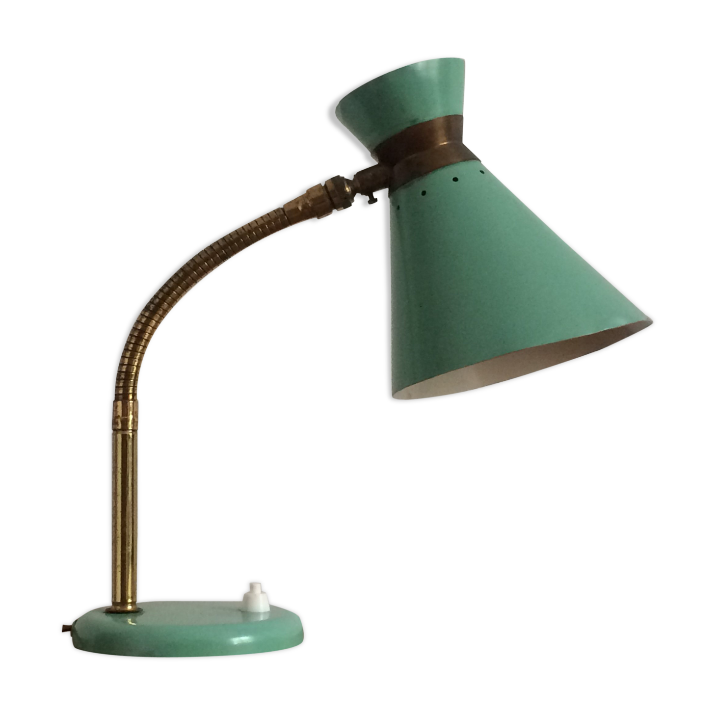 Green Diabolo casserole lamp 1950