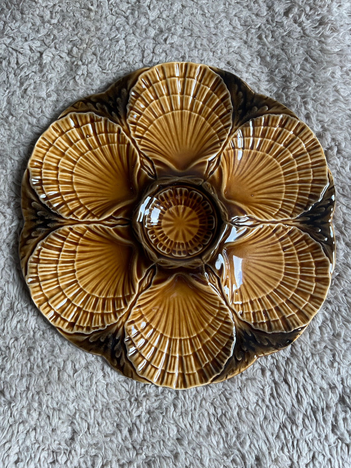 5 oyster or scallop plates Sarreguemines