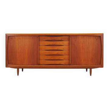 Buffet en teck, design danois, années 1970, fabricant : Dyrlund