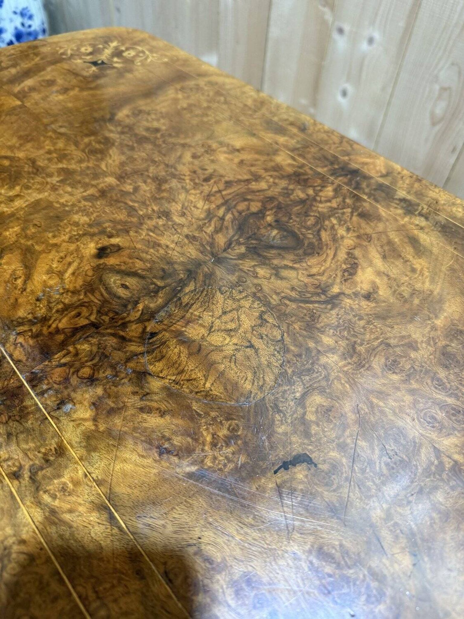 Table à jeux Anglaise - Victorienne en marqueterie