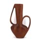 Grand vase jarre à anses sculptural en bois, années 50