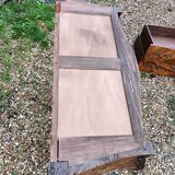 Old marquetry chest of drawers, Louis XV style marble top