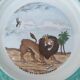 Old dessert plates, talking theme Fables de la Fontaine