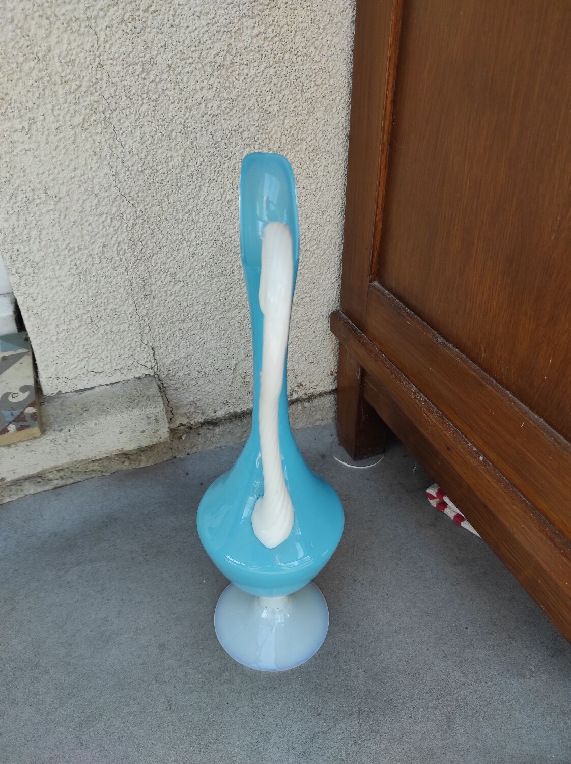 Murano blue opaline carafe vase