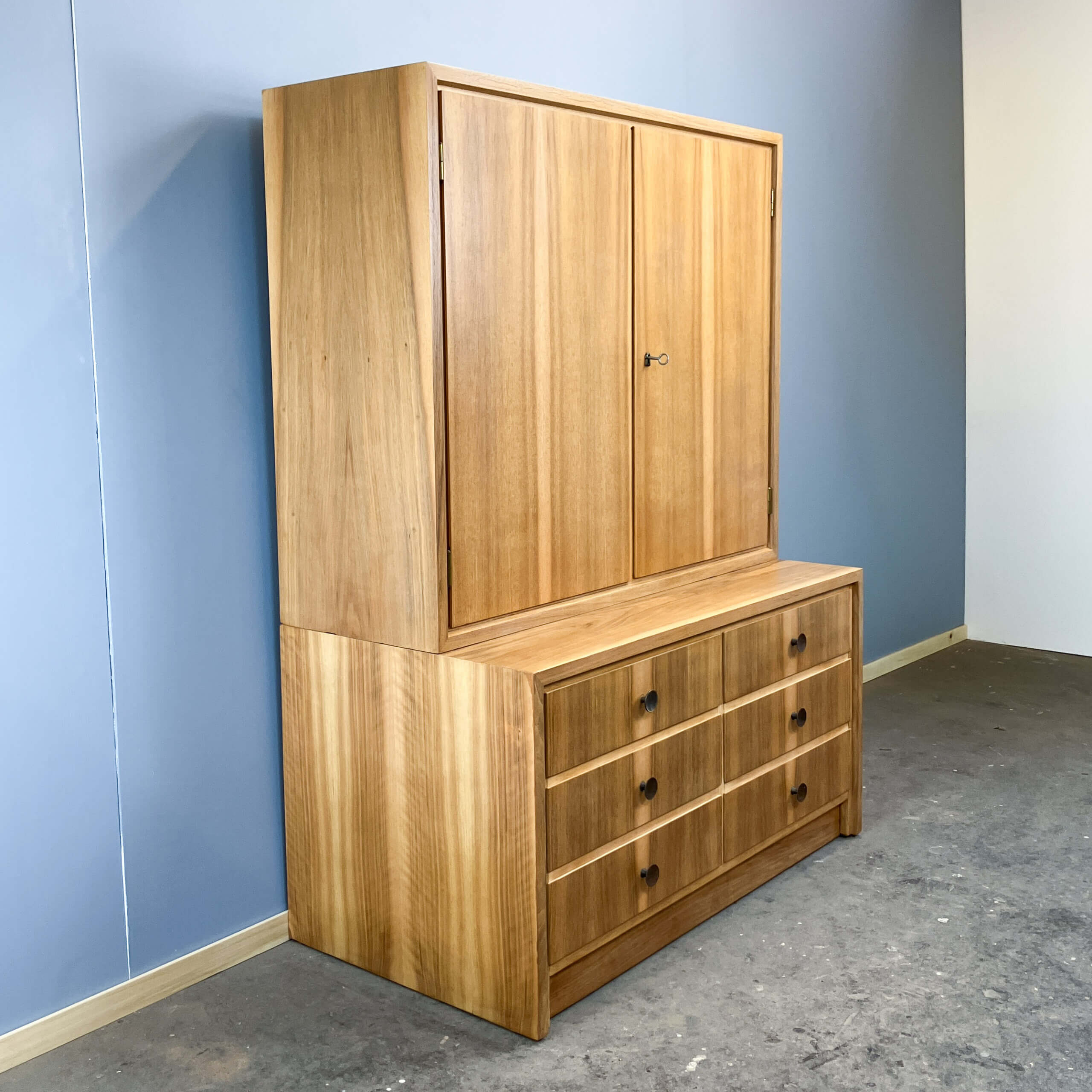 Chest of drawers and cabinet combination by WK-Möbel, walnut, 1960s
