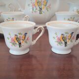 Tasses porcelaine mésanges bleues