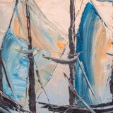 Boat on the water, 2000s, acrylic on canvas