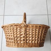 Panier ancien en osier et rotin