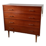 Teak veneer chest of drawers