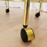 Vintage Smoked Glass Serving Trolley: 1970s Mid-Century Modern Bar Cart