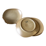 Set of 4 village stoneware plates