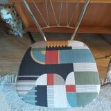 Pair of chairs in gold metal 50s