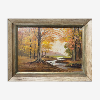 Painting HST/P circa 1950 "Autumn Landscape" by Harry Archer (Washington)
