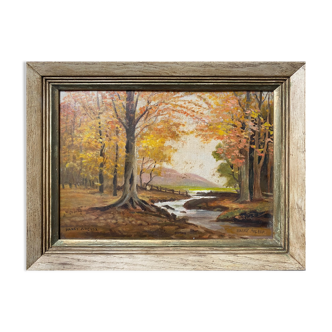 Painting HST/P circa 1950 "Autumn Landscape" by Harry Archer (Washington)