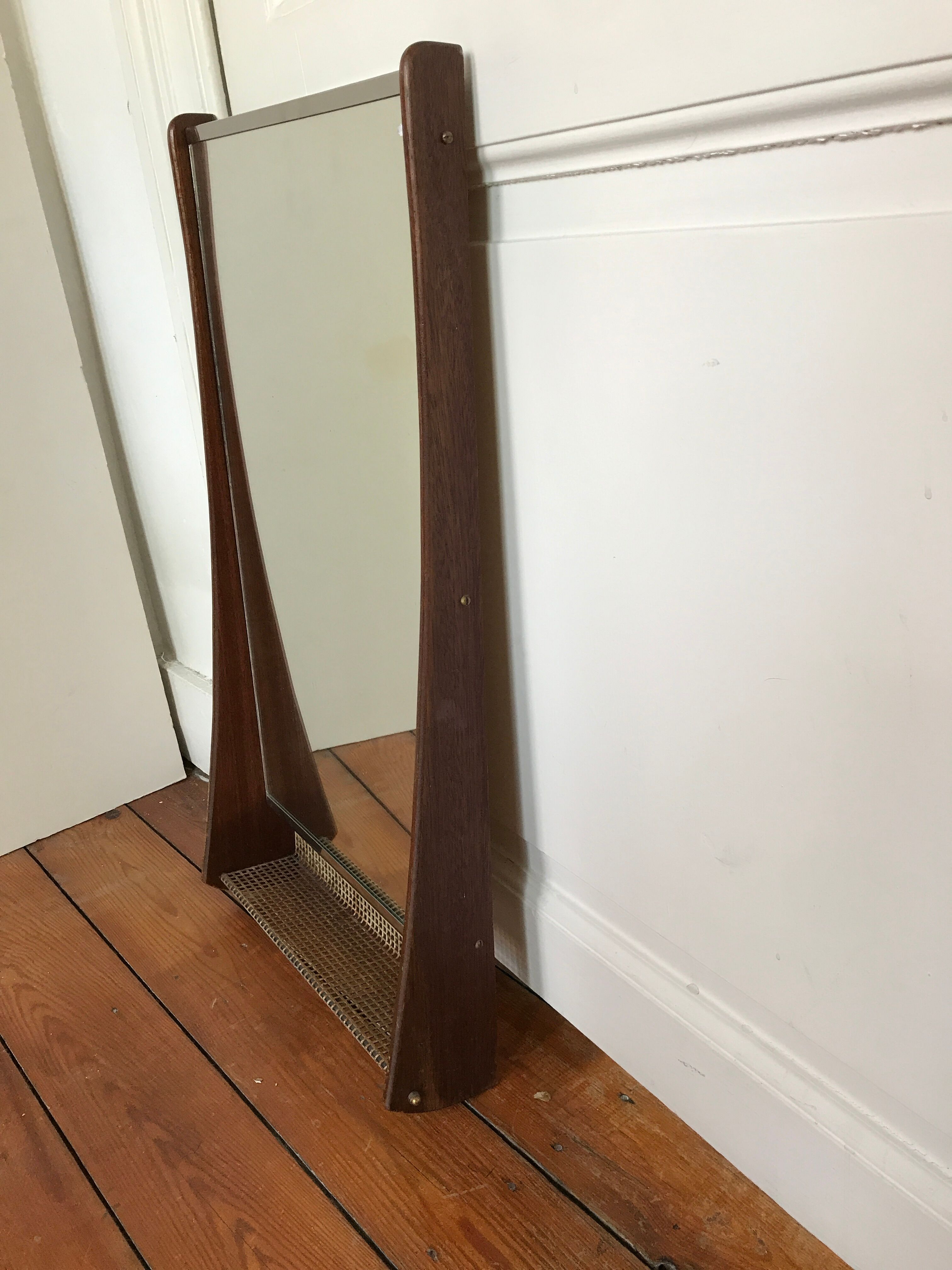 Vintage mirror metal and wood 36x67cm