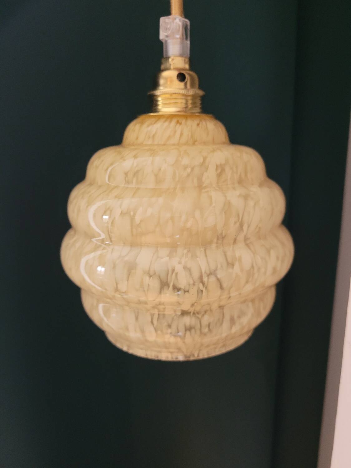 Baladeuse en verre de Clichy jaune