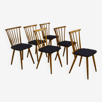 Set of 6 vintage Scandinavian chairs with bars from the 60s. Ref SINNO