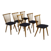 Set of 6 vintage Scandinavian chairs with bars from the 60s. Ref SINNO