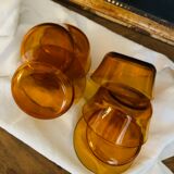 6 amber Duralex cups