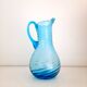 Twisted blue glass jug