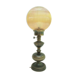 Ancient brass lamp and glass