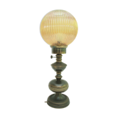 Lampe ancienne laiton et verre