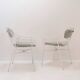 Ensemble de 8 fauteuils modernes en acier laqué blanc