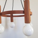 Vintage teak pendant lamp