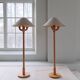 Sculptural modern floor lamps in pine, Sweden 1970s.