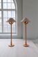 Sculptural modern floor lamps in pine, Sweden 1970s.