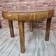 Walnut extendable round table after professional restoration. Art deco.