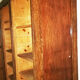Meuble classeur à triple rideau vintage en bois