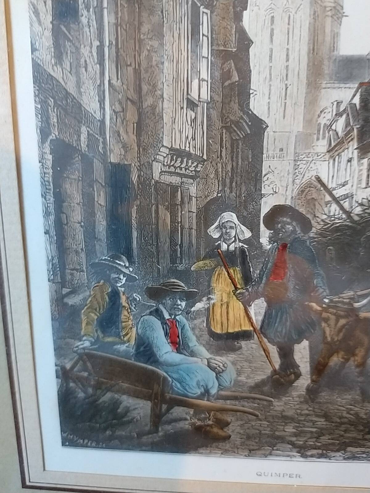 Engraving from Quimper. Late 19th century.