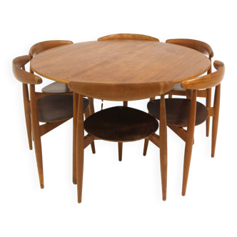 Set de table à manger, "Heart Chairs, FH4103", Hans J Wegner, Fritz Hansen, Suède, 1960