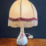 Porcelain table lamp with floral decoration