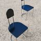 Set of 4 Bauhaus tubular steel chairs with wooden seats.