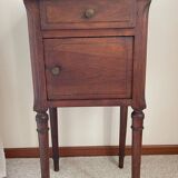 Antique bedside table in wood and marble