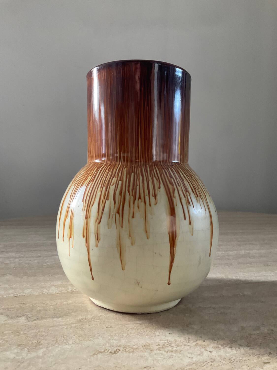 Vintage glazed terracotta vase