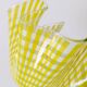Pair of "Gingham" Chance Brothers cups with yellow checkered pattern and wavy edges.