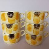 6 Gien "Sun" coffee cups