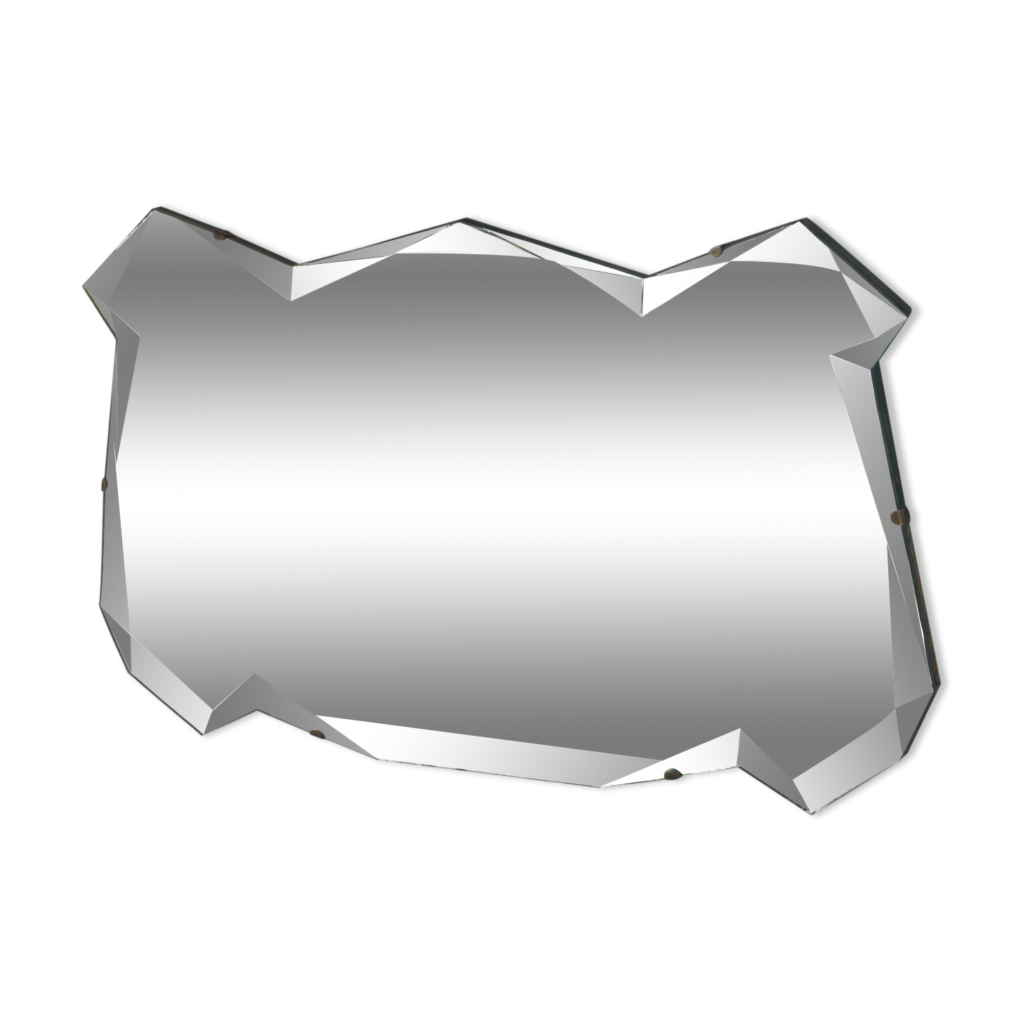 Beveled mirror - freeform - "batman", 67x39 cm