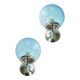Set of Two Contemporary Light-Blue "Ballotton" Murano Glass Wall Sconces