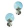 Set of Two Contemporary Light-Blue "Ballotton" Murano Glass Wall Sconces
