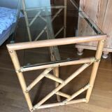 Bamboo and vintage rattan console