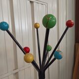 Coat rack parrot locker multicolored balls circa 50