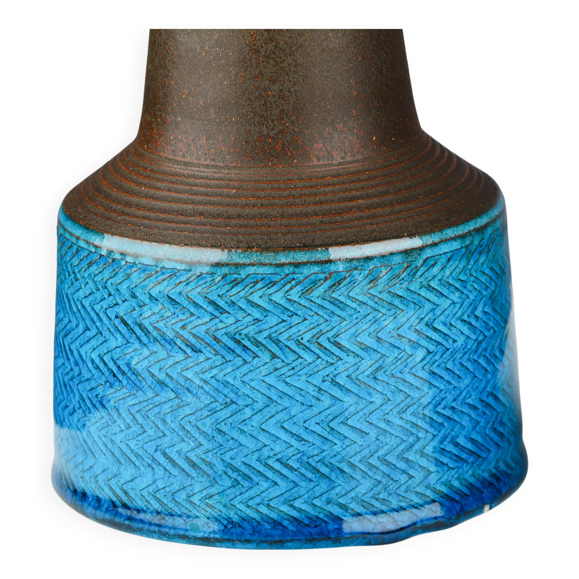 Nils Kahler ceramic table lamp by Herman A. Kähler, Denmark, 1960 signed.