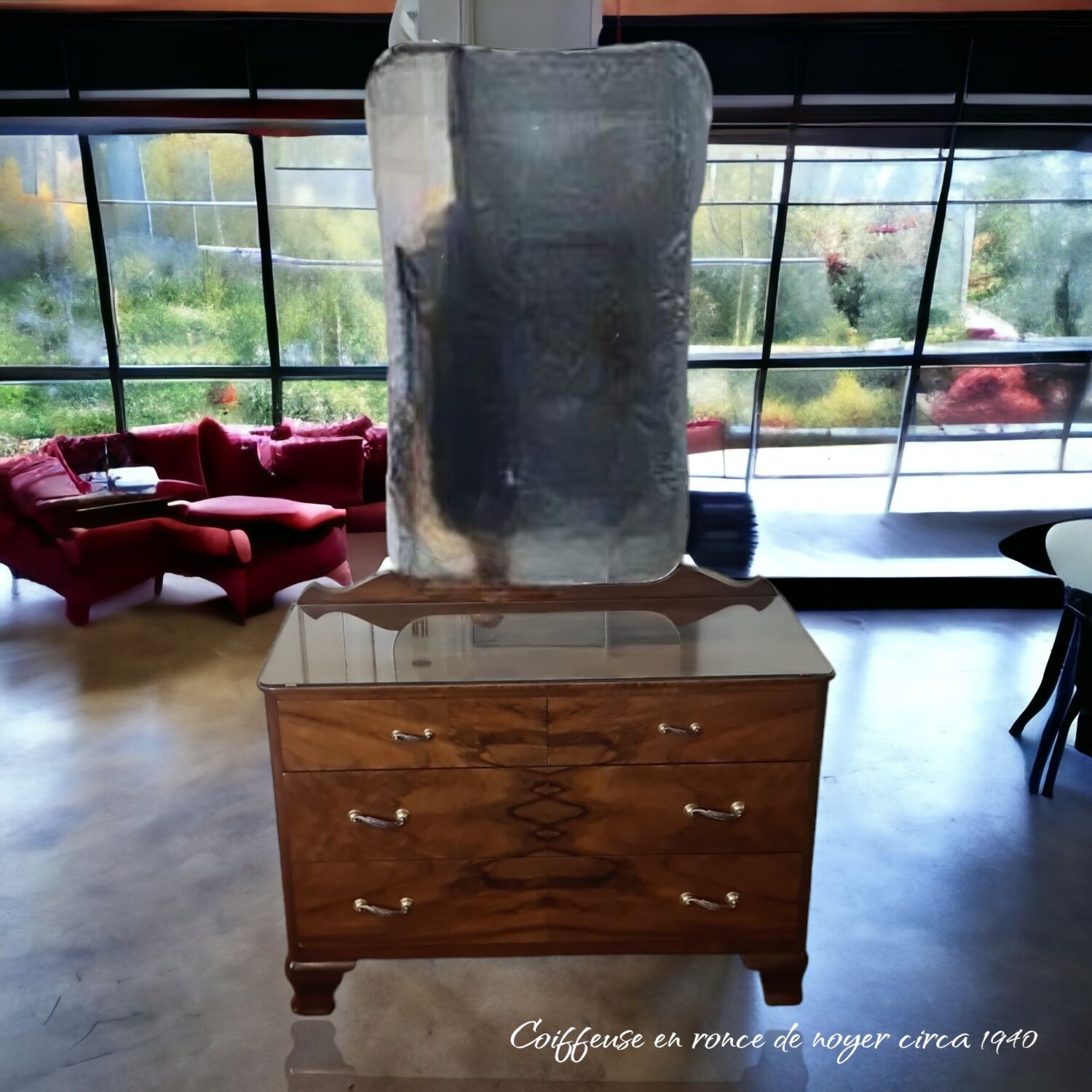 Art deco dressing table in walnut bramble year 40
