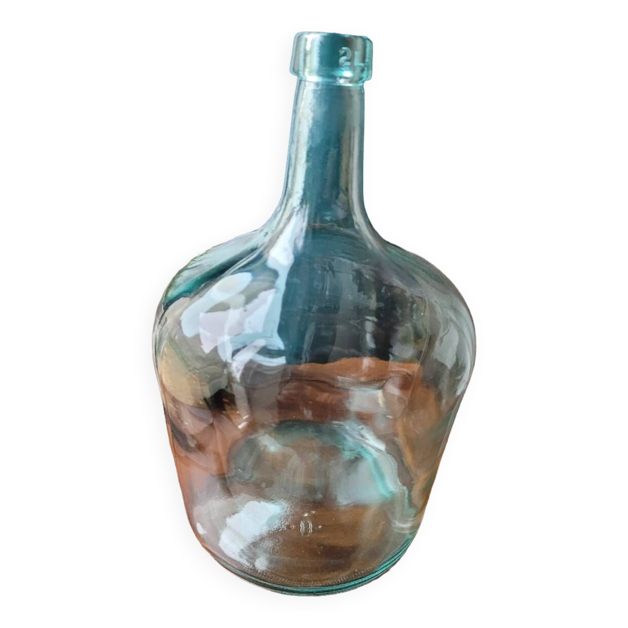 Blue transparent demijohn vase