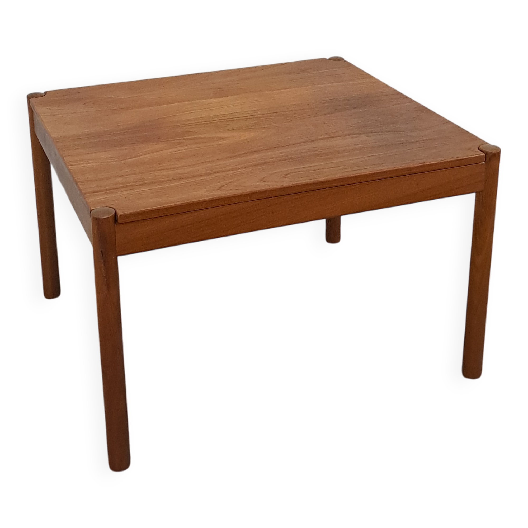 Vierkante Deense teak salontafel Magnus Olesen met ronde poten, nr.2