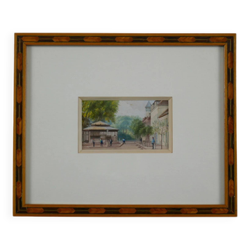 Miniature - Busy street at the kiosk.